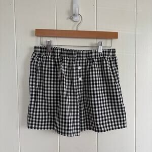 PRETTY GARDEN Women's Gingham Plaid Pajama Shorts Size Medium
